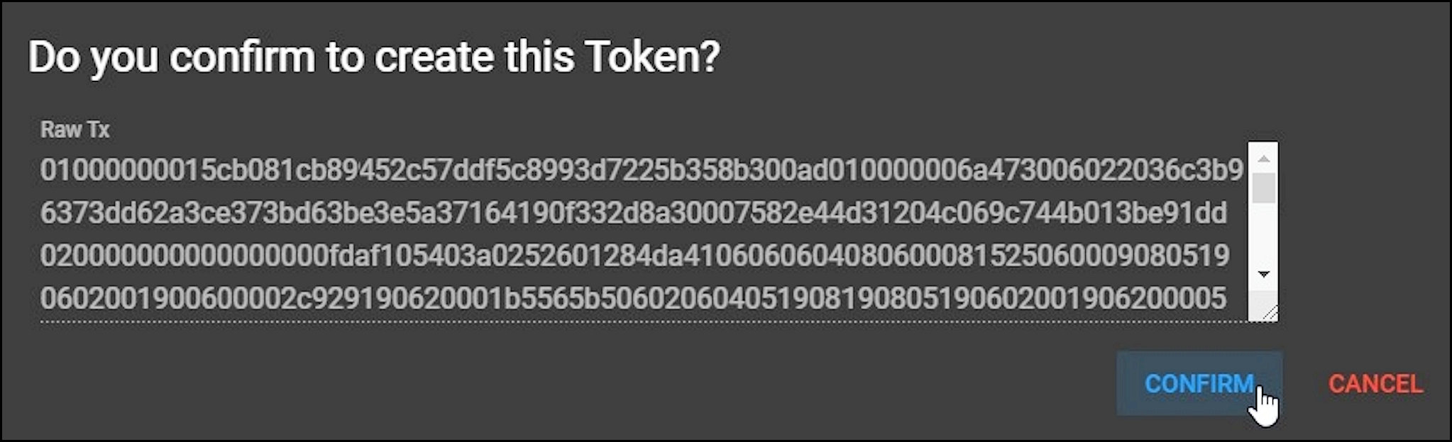 2019-11 Do you confirm to create this token