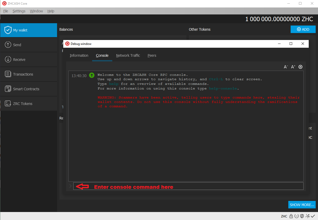 Windows OS Debug Window with Prompt